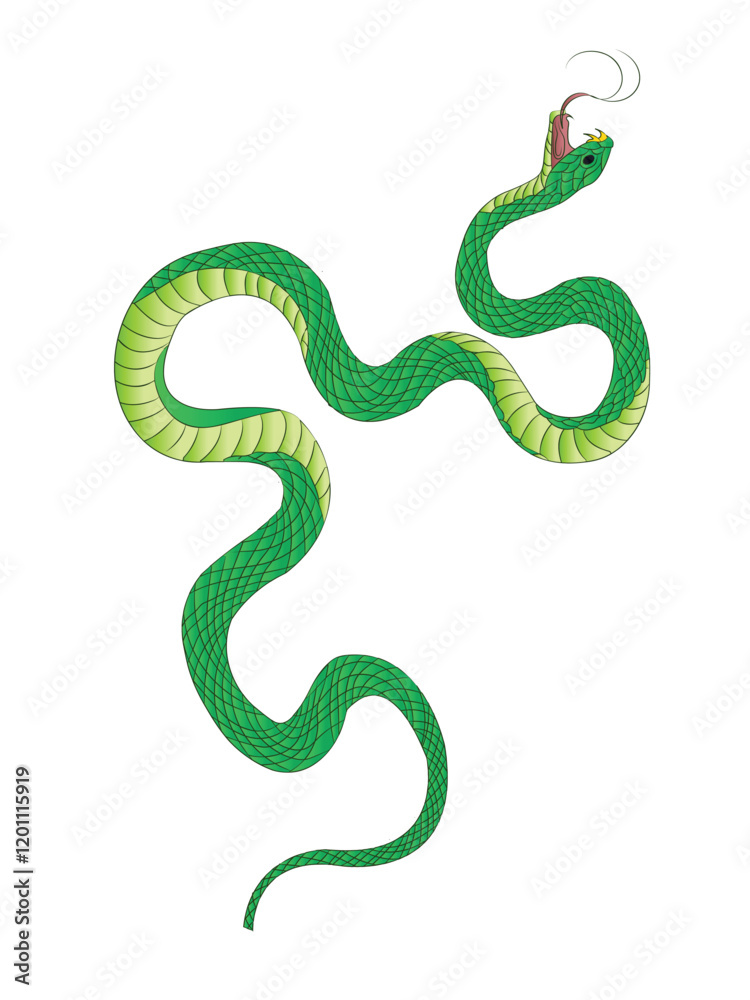 Obraz premium Colorful flat snake illustration