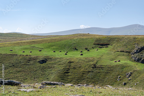 Rural landscape with canyon and river photo