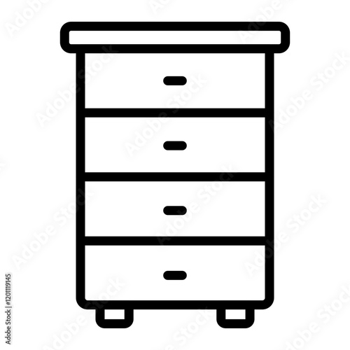 Chest of Drawers Vector Line Icon Design