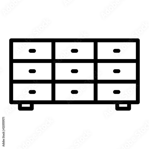Dresser Vector Line Icon Design