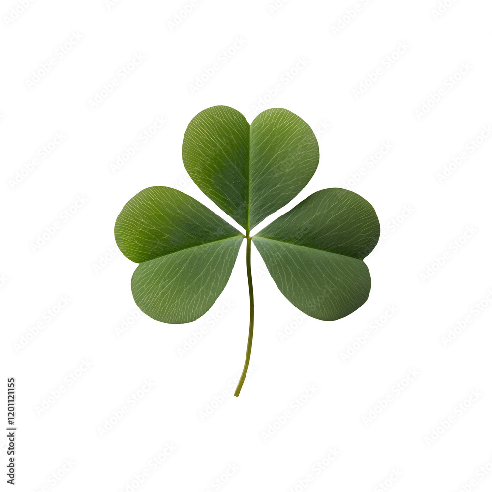 Four-leaf clover transparent background nature minimalist close-up symbol of luck
