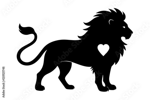 silhouette of a lion