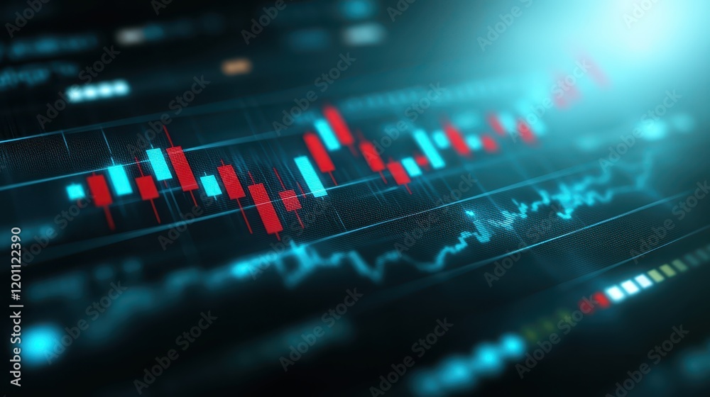 Stock market chart analysis, deciphering red and blue bar patterns for informed trading decisions Stock market chart analysis, deciphering red and blue bar patterns for informed trading decisions