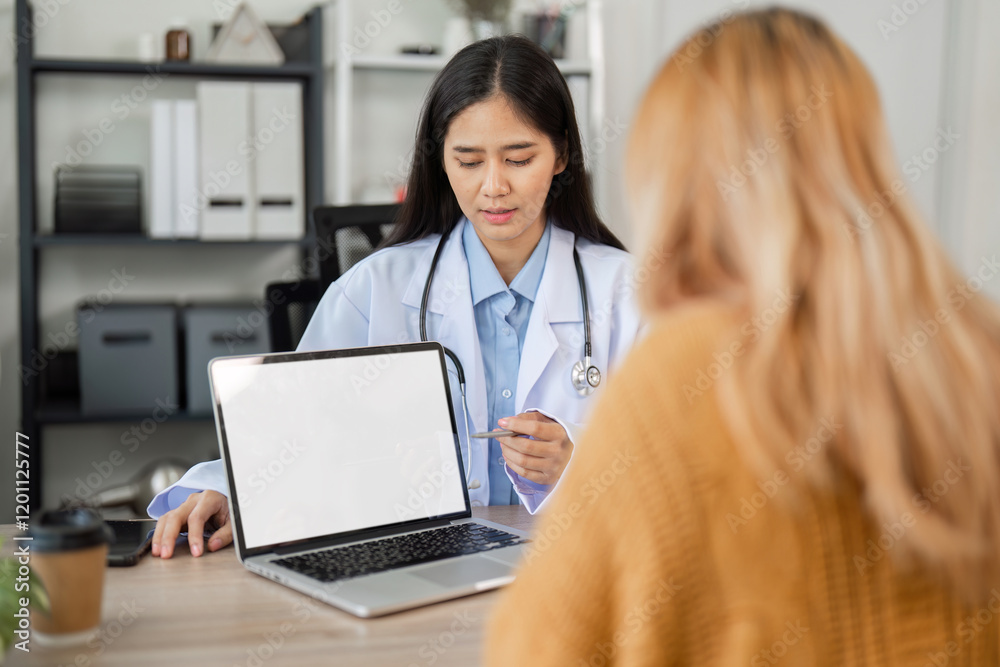 Female Doctor Providing Health Advice and Medicine Guidance in a Professional Medical Consultation Setting Female Doctor Providing Health Advice and Medicine Guidance in a Professional Medical Consultation Setting