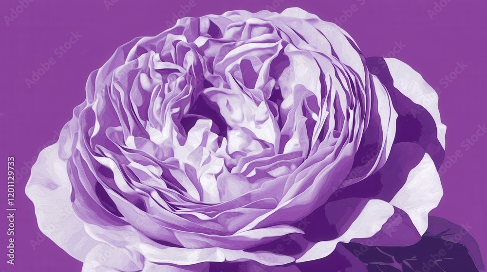 Obraz premium Stunning Purple Rose: A Detailed Close-Up Floral Painting