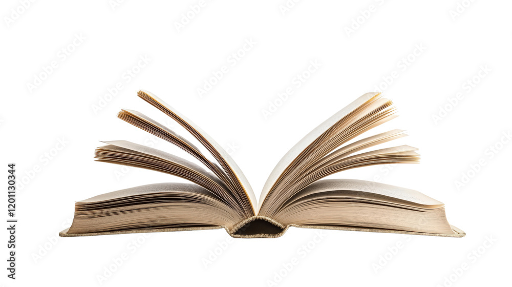 Fototapeta premium Open book isolate on transparent background, PNG file