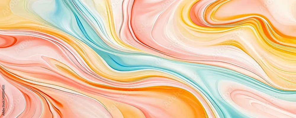 Obraz premium Marble watercolor idea. Beautiful abstract swirl pattern in pastel colors creating a dreamy background.