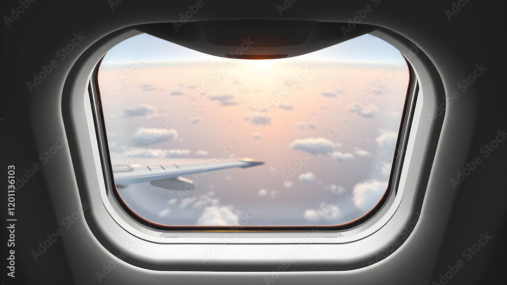 aircraft window front view isolated on white background. Generative AI aircraft window front view isolated on white background. Generative AI