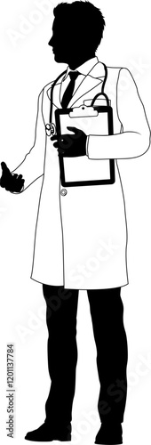 Silhouette doctor man medic...