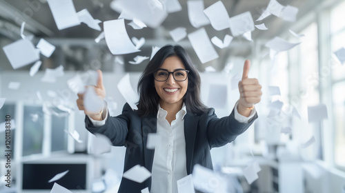 Happy Businesswoman Celebra...