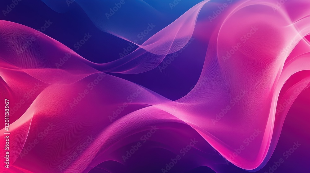 Fototapeta premium Colorful abstract waves swirl gracefully across a vibrant backdrop in this digital artwork
