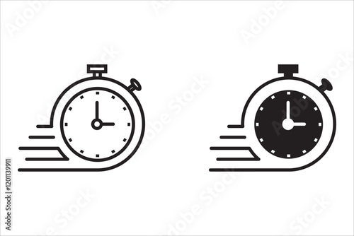 quick time icon, speed time vector icons set isolated on white background - vector illustration eps10
