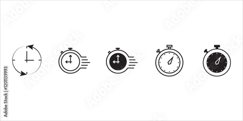 Fast time icon set. isolated on white background.
