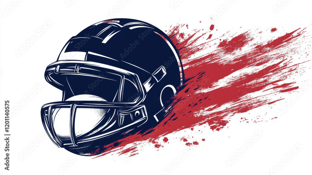 Fototapeta premium Rugby sport vector icon with rugby football game ball and scrum cap or helmet. Team player equipment or sporting items isolated symbol of sport club, championship match or sporting competition design