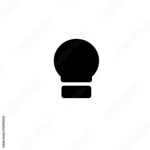 Bulb icon simple vector, shape sign and symbol. Solid colour icon. Filled object, minimalist flat icon