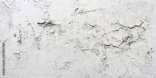 Abstract grunge texture of a weathered white concrete wall featuring cracked and scratched paint with a smooth cement surface and subtle variations photo