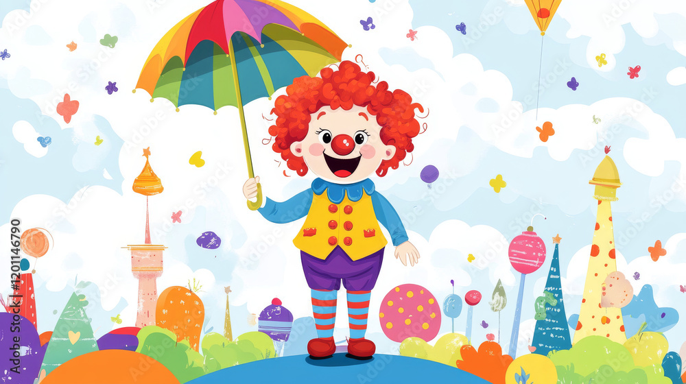 Kids height chart, cartoon shapito circus clown with umbrella growth measure meter. Vector wall ruler with big top tent arena artist in bright costume perform on arena, baby height measurement scale Kids height chart, cartoon shapito circus clown with umbrella growth measure meter. Vector wall ruler with big top tent arena artist in bright costume perform on arena, baby height measurement scale