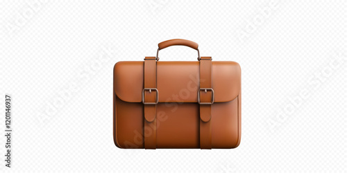 A brown leather briefcase is displayed against a neutral backdrop, highlighting its sleek design. This versatile accessory suits professionals and students alike for daily use.