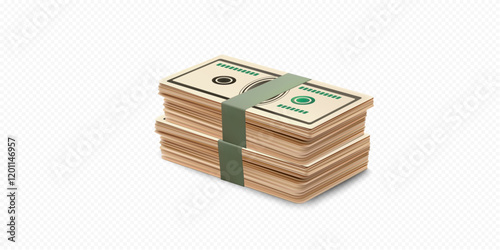 Freshly prepared bundles of currency stacked neatly on a surface, reflecting the importance of money management and financial transactions in a professional setting.