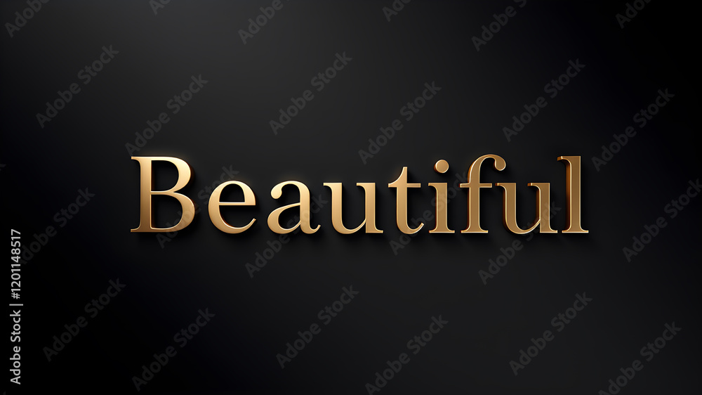 Beautiful text effect with the word “Beautiful” on a black background Generative AI Beautiful text effect with the word “Beautiful” on a black background Generative AI