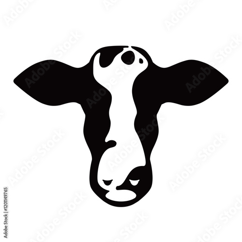 乳牛の顔アップイラスト素材