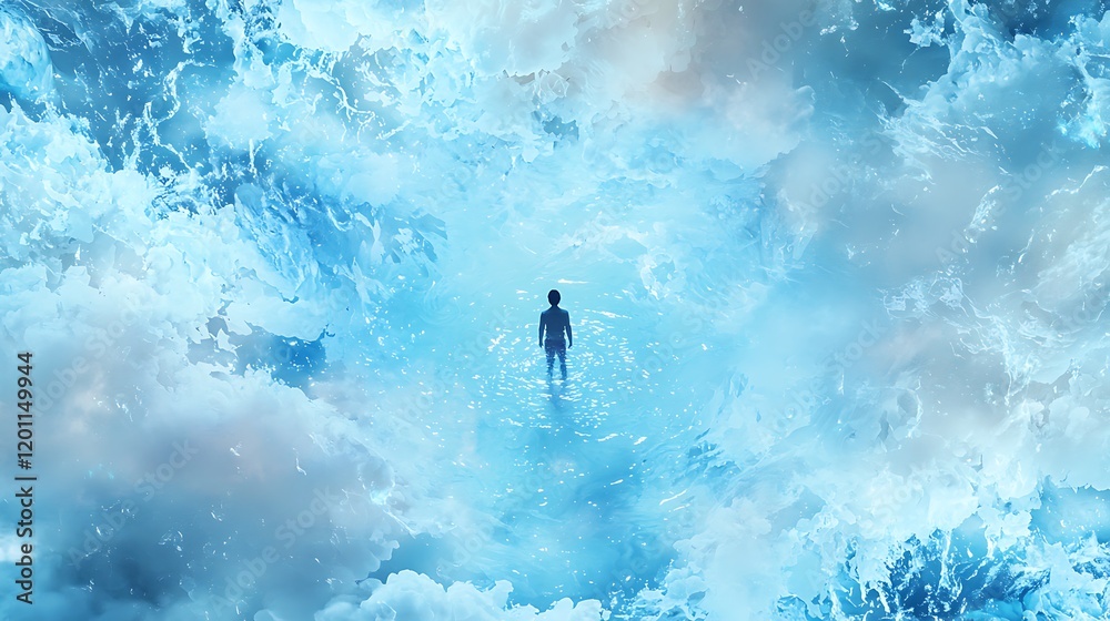 Naklejka premium silhouette of a person in the abstract space