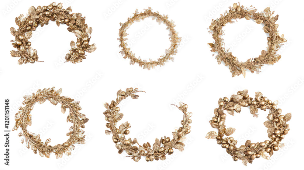 Golden Olive Crowns and Laurel Wreaths in a Collection Generative AI