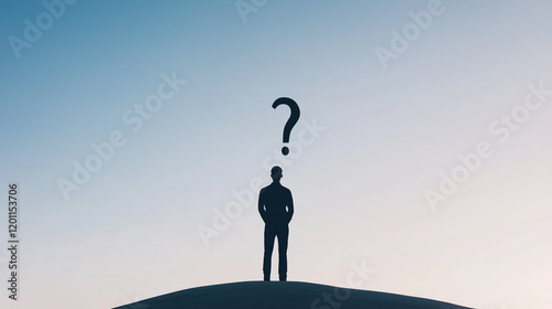 Silhouette of a Man Facing ...