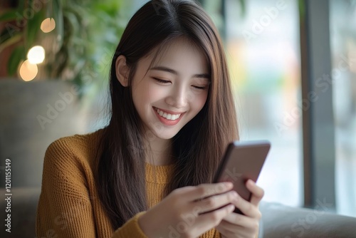 Female recieve inbox view the pending e-mail communication, New messages on mobile smartphone., Generative AI