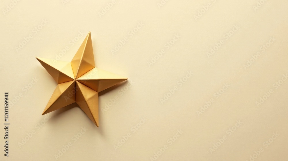Obraz premium A Golden Star on a Pale Background A Simple, Elegant Design Element for Festive Occasions and Celebrations