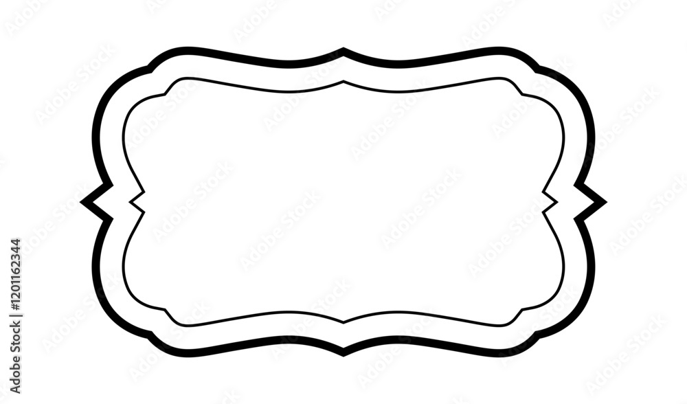 Fototapeta premium Outline vintage label. Vignette blank label. Vector banner