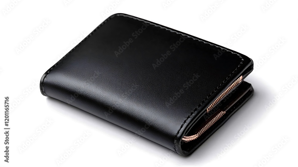 Black leather wallet isolated on white background. Black leather wallet isolated on white background.