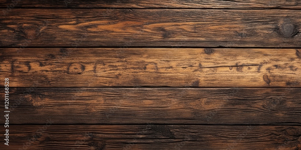 Naklejka premium Wooden table surface with rustic, dark brown textures featuring SPAC text on top; ample blank copyspace for business concepts.