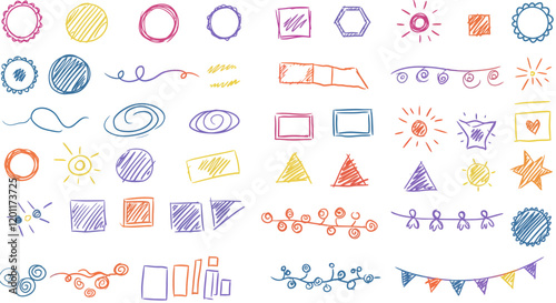 Hand-Drawn Doodles & Frames Animated Loop Elements.	