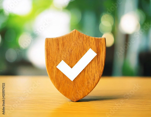 Generated Image, Shield icon. Housing insurance against impending loss and fire, building fire insurance concepts.	