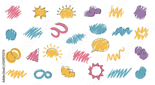 Hand-Drawn Doodles & Frames Animated Loop Elements.	