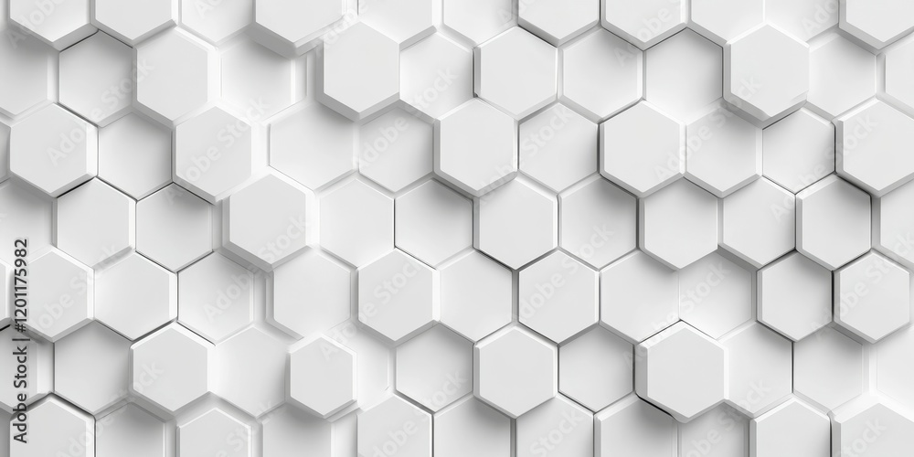 Fototapeta premium Hexagons pattern. Geometric abstract background with simple hexagonal elements. Medical, technology or science design., Generative AI