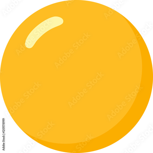 Raw egg yolk icon.
Whole yellow raw egg yolk flat icon vector.
Transparent background.