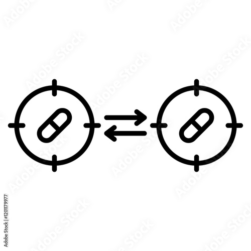 Drug target interaction icon