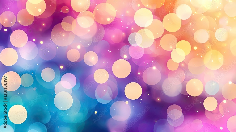 Fototapeta premium Explosion watercolor idea. A vibrant abstract background with colorful bokeh lights and soft focus features.