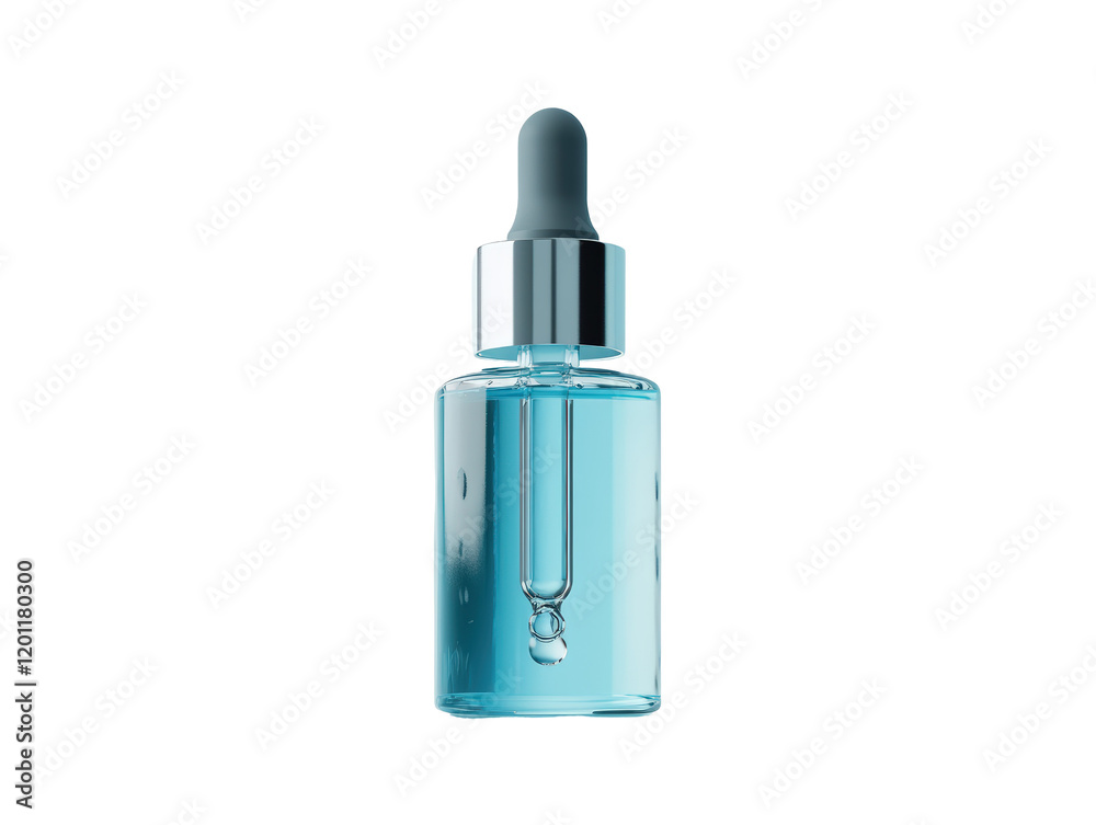 Isolated Blue Serum Dropper Bottle Isolated Blue Serum Dropper Bottle