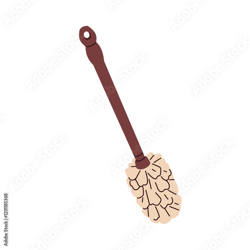 Toilet brush. WC cleaning tool. Lavatory cleaner accessory, washing item with...