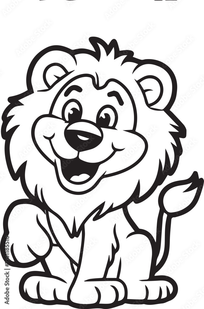 silhouette of a cheerful and playful cartoon lion silhouette of a cheerful and playful cartoon lion
