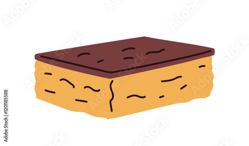 Dishwashing sponge. Dish-washing and cleaning accessory. Kitchen and bathroom clean tool for household, housework item with rough and soft pads. Flat vector illustration isolated on white background