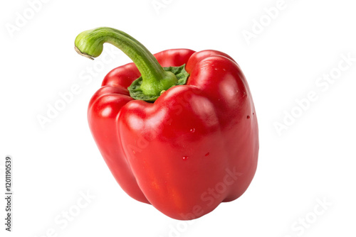 Bell pepper red capsicum isolated on transparent background