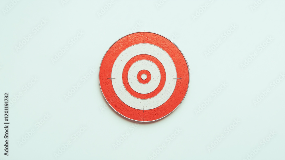 A red and white target with a black dot in the center A red and white target with a black dot in the center