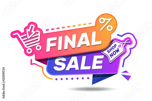 Final sale banner. Design for advertising and promotion. Final sale template with discount coupon. Vector illustration.