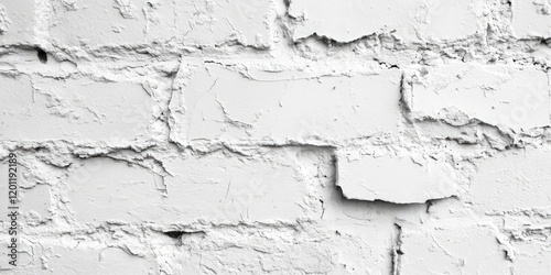 White textured wall with peeling paint showing a rough surface and subtle shadows created by light reflecting off uneven layers