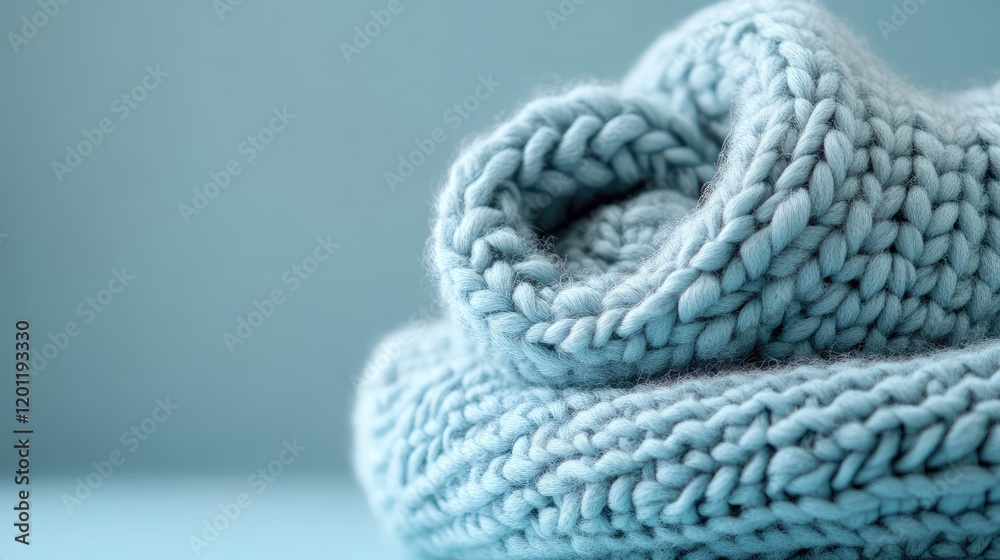 Machine Made of Soft Knitted Fabric on a Light Background with Space for Text