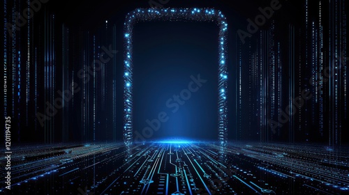Digital Gateway: A Futuristic Vision of Technology and Data Streams